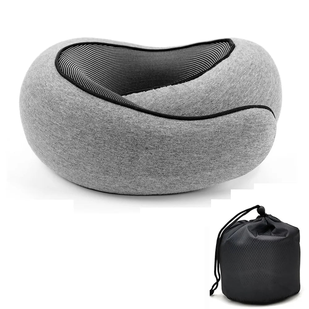 Almohada Cervical de Viaje en U de Espuma Viscoelástica Ajustable