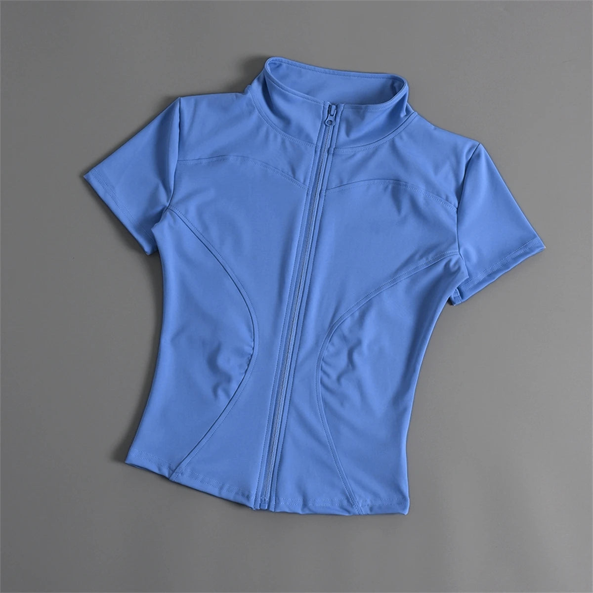 Campera Deportiva Slim de Mujer, Manga Corta con Cierre