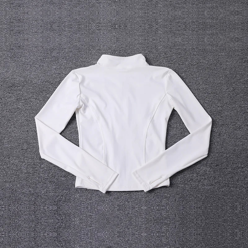 Campera deportiva de mujer para entrenamiento, manga larga con cierre