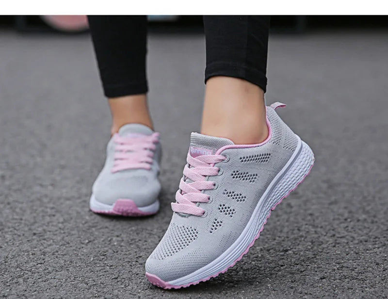 Zapatillas Deportivas de Mujer en Malla Transpirable y Liviana