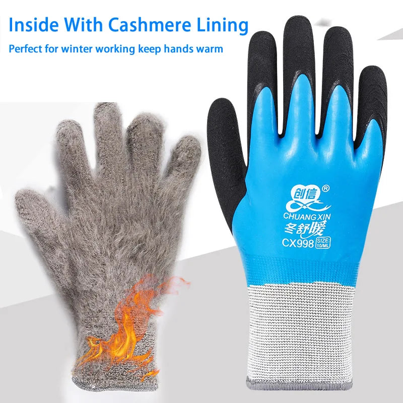 Guantes de jardinería y trabajo para clima frío con agarre de látex
