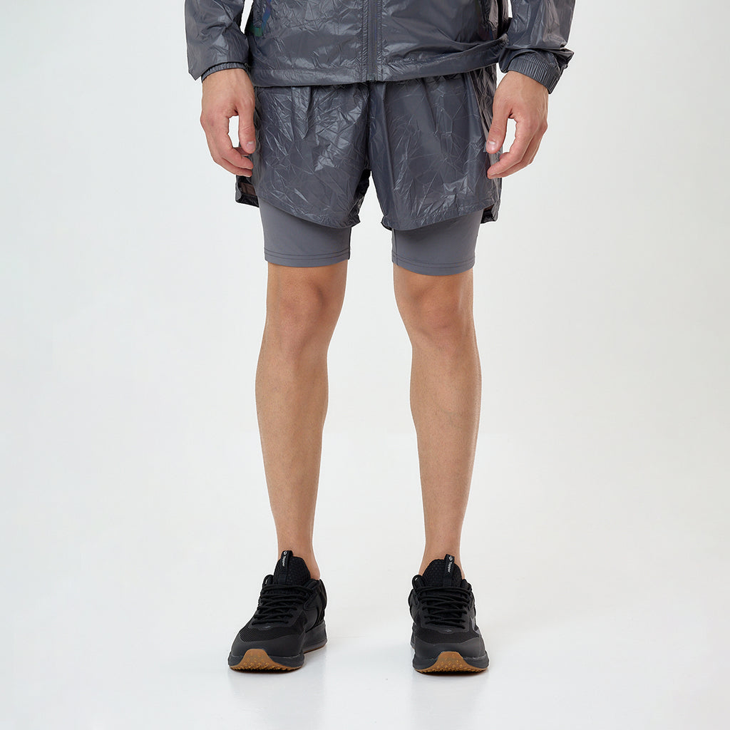 Short Running Topper 2 En 1 Crinkled Hombre