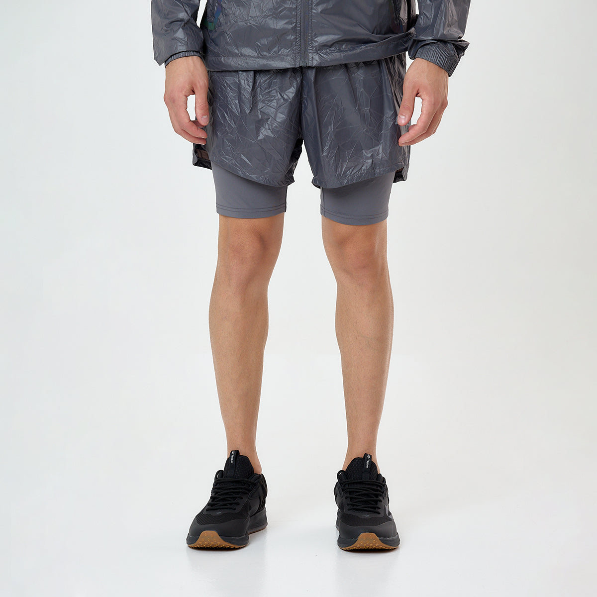 Short Running Topper 2 En 1 Crinkled Hombre