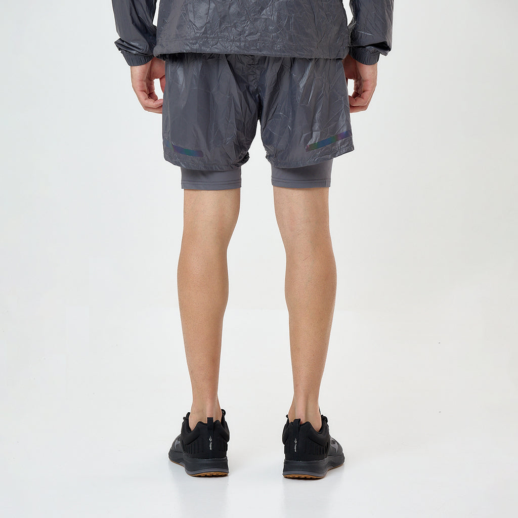 Short Running Topper 2 En 1 Crinkled Hombre