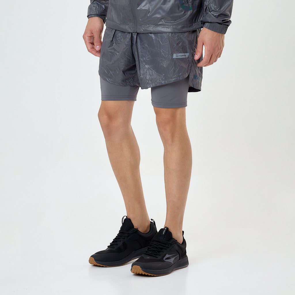 Short Running Topper 2 En 1 Crinkled Hombre