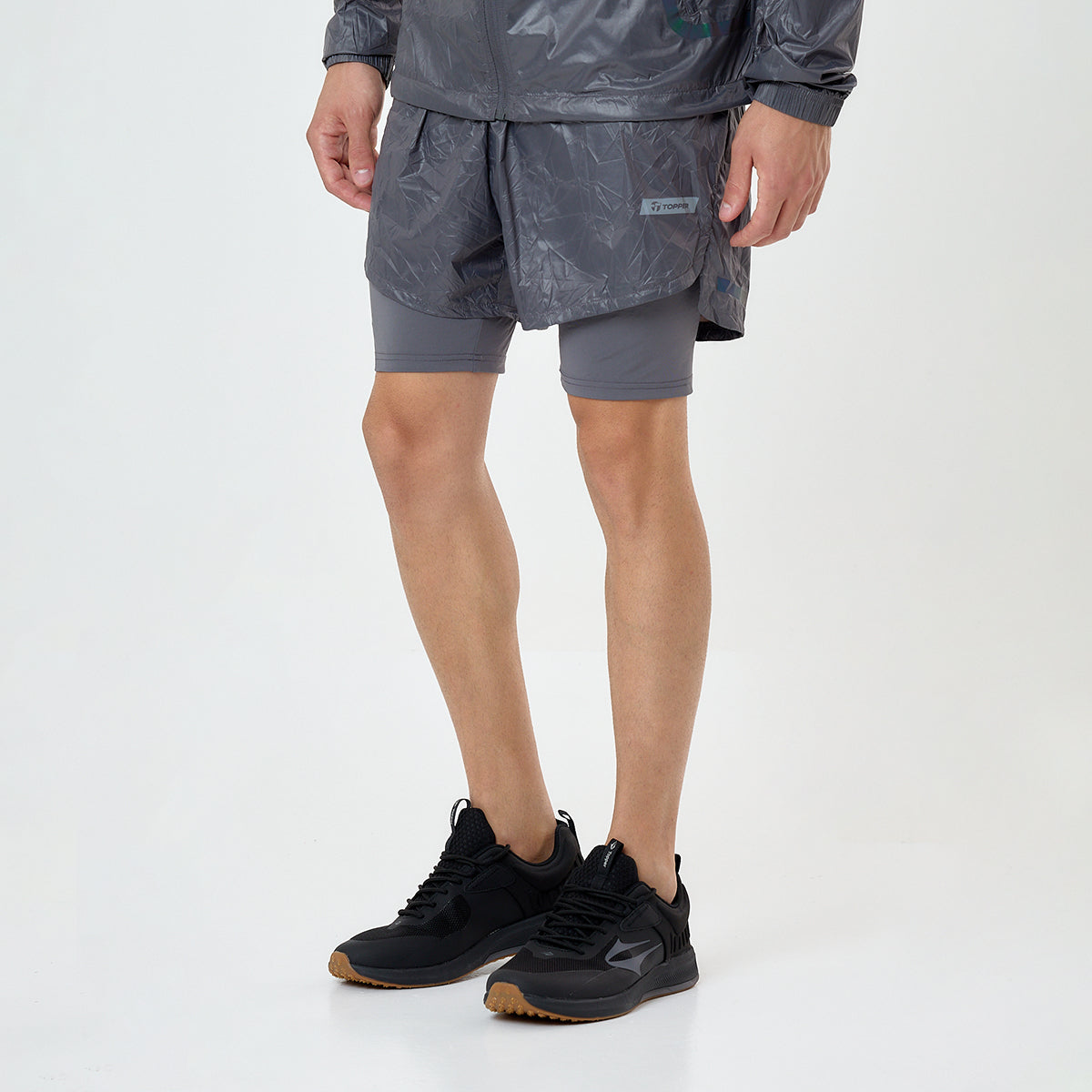 Short Running Topper 2 En 1 Crinkled Hombre